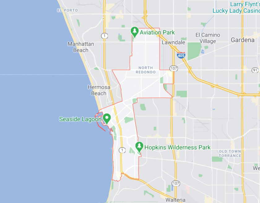 Map of Redondo Beach California