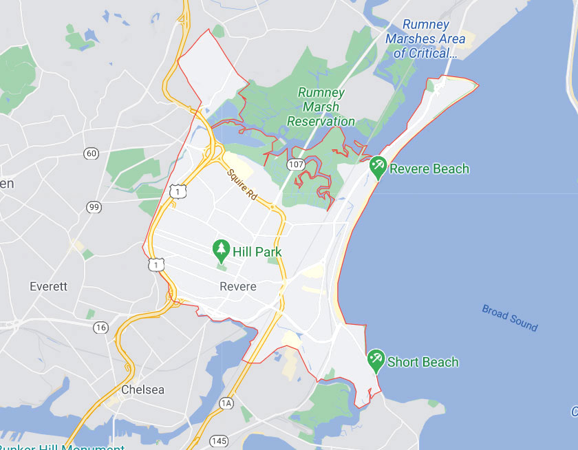 Map of Revere Massachusetts