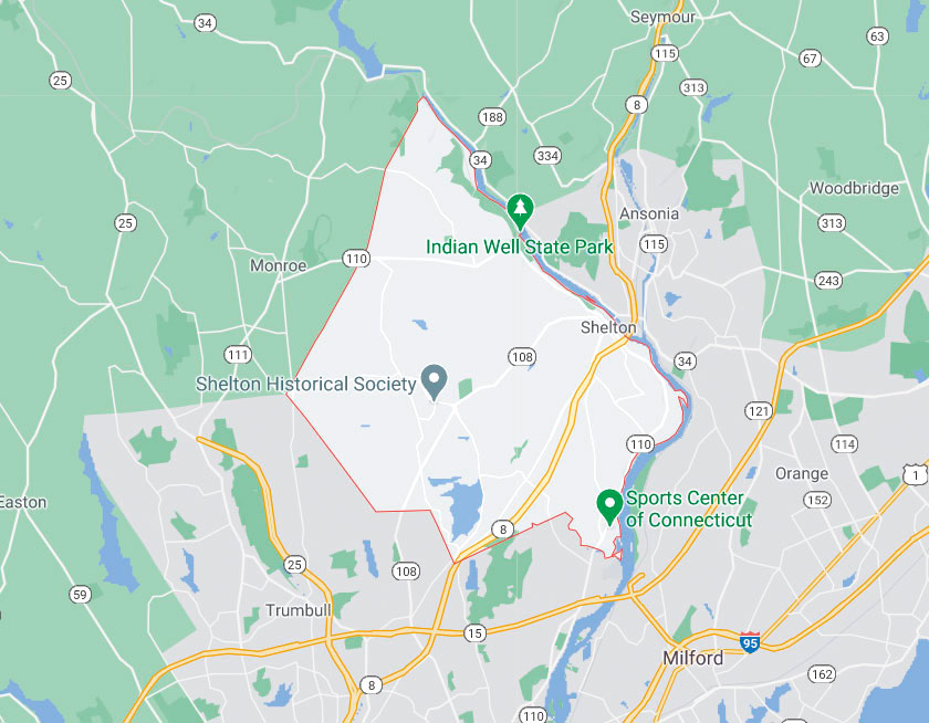 Map of Shelton Connecticut