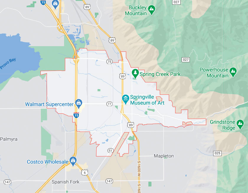 Map of Springville Utah