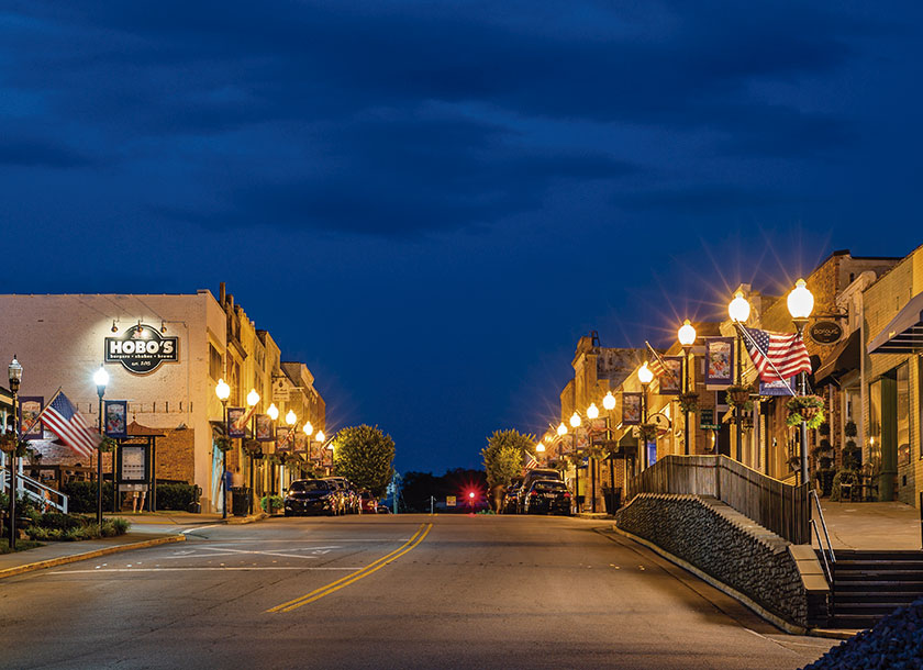 Street in historic downtown Fort Mill South Carolina