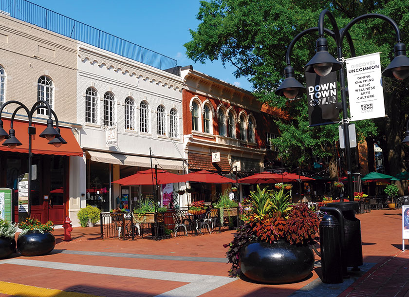 The Downtown Mall in Charlottesville Virginia