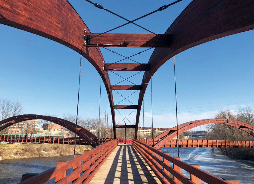 The Tridge bridge in Midland Michigan