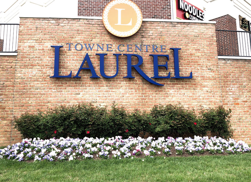 Towne Center sign in Laurel Maryland