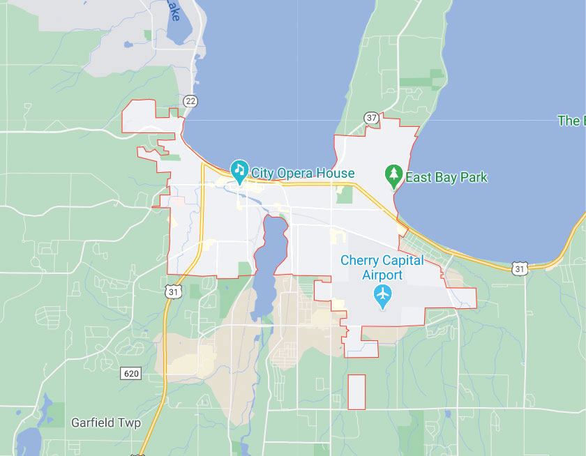 Map of Traverse City Michigan