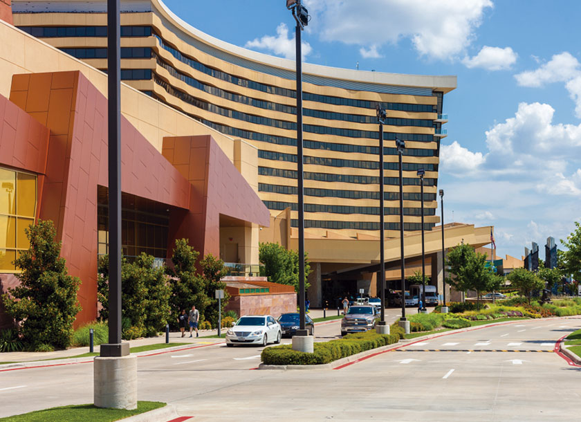 View of the Choctaw Resort building in Durant Oklahoma