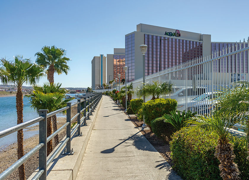 Walking path along the Colorado River in Laughlin Nevada