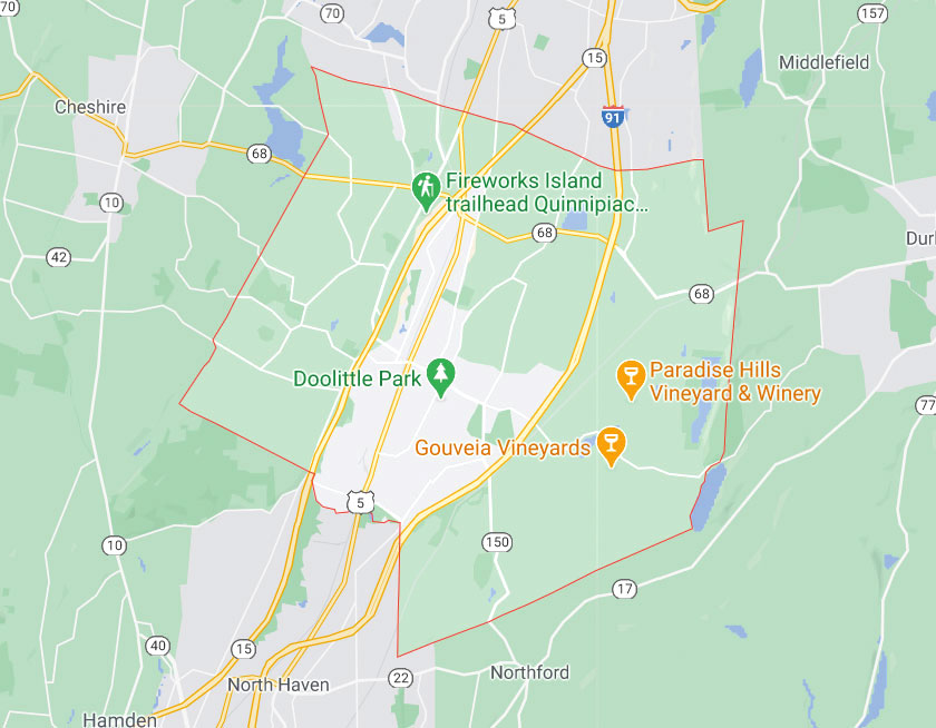 Map of Wallingford Connecticut