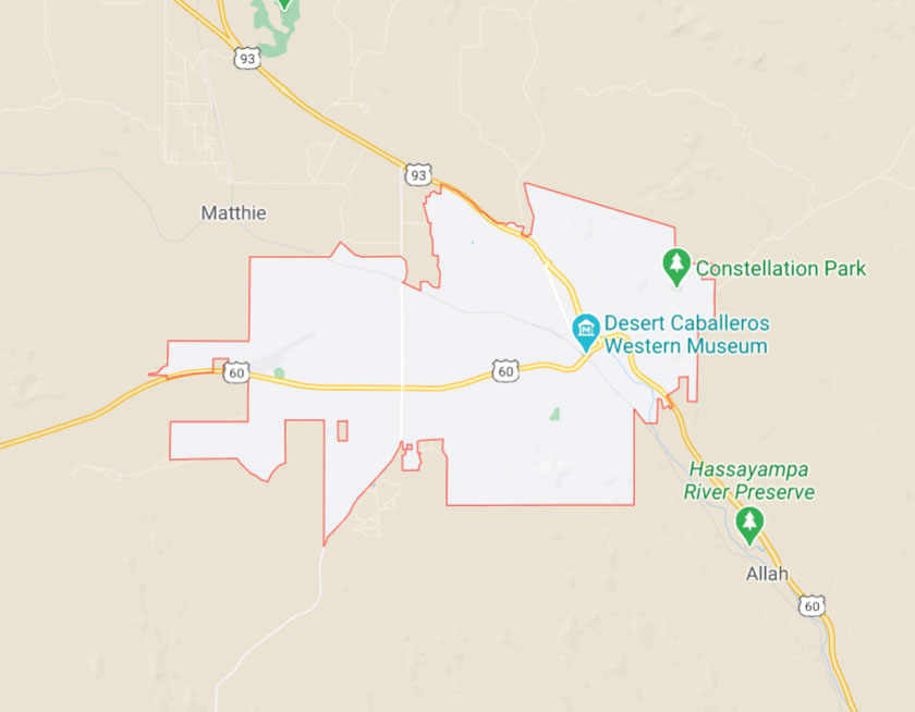 Map of Wickenburg Arizona
