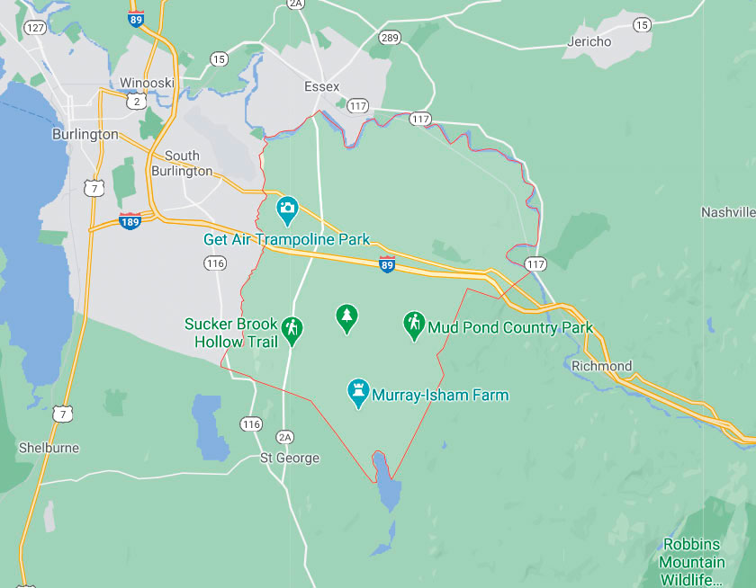 Map of Williston Vermont