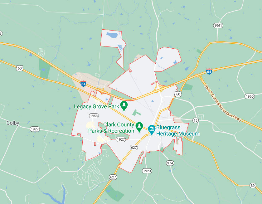 Map of Winchester Kentucky