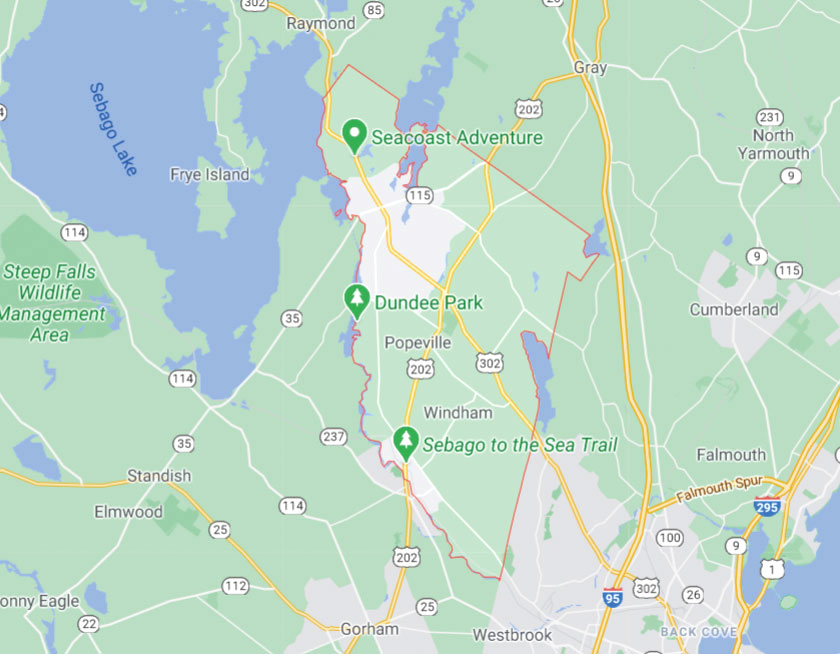Map of Windham Maine