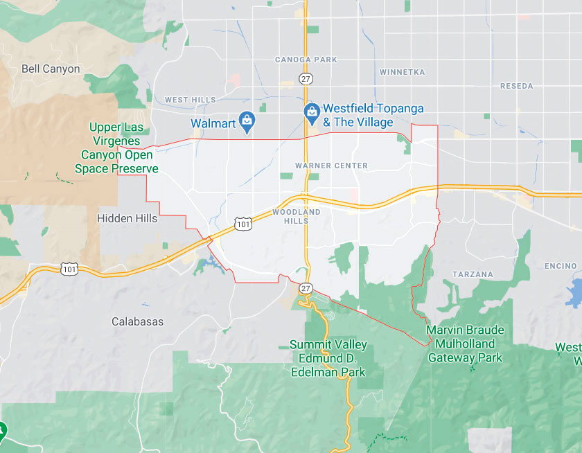 Map of Woodland Hills California