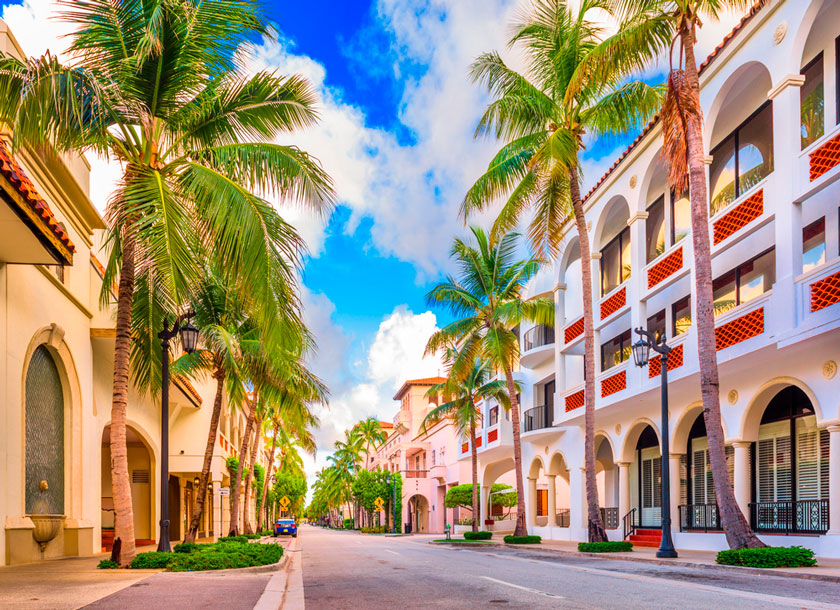 Worth avenue in Palm Beach Florida