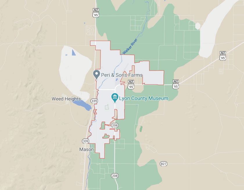 Map of Yerington Nevada
