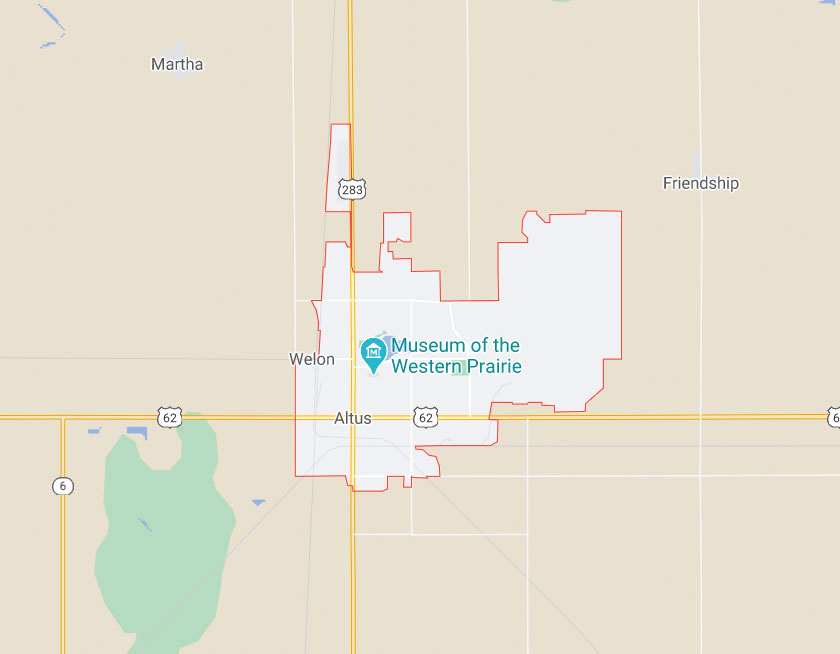 Map of Altus Oklahoma
