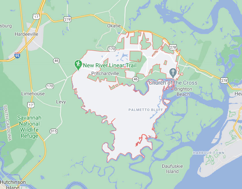 Map of Bluffton South Carolina