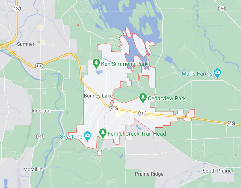 Map of Bonney Lake Washington