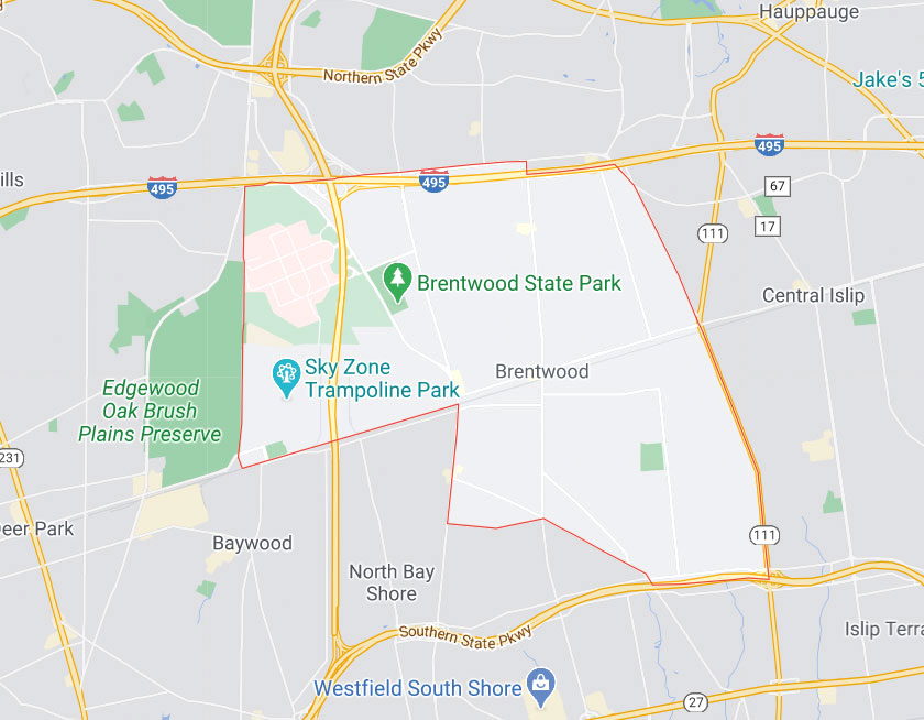 Map of Brentwood New York