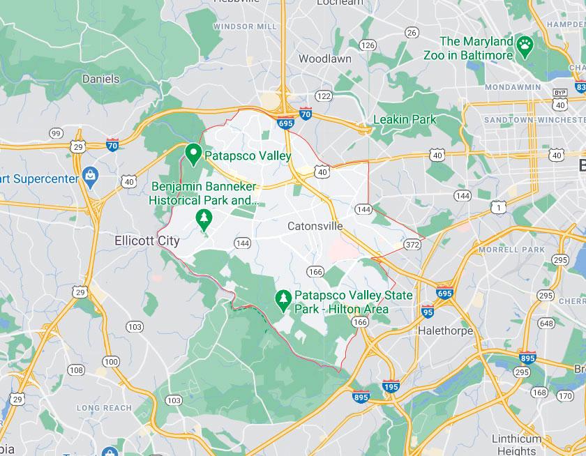 Map of Catonsville Maryland