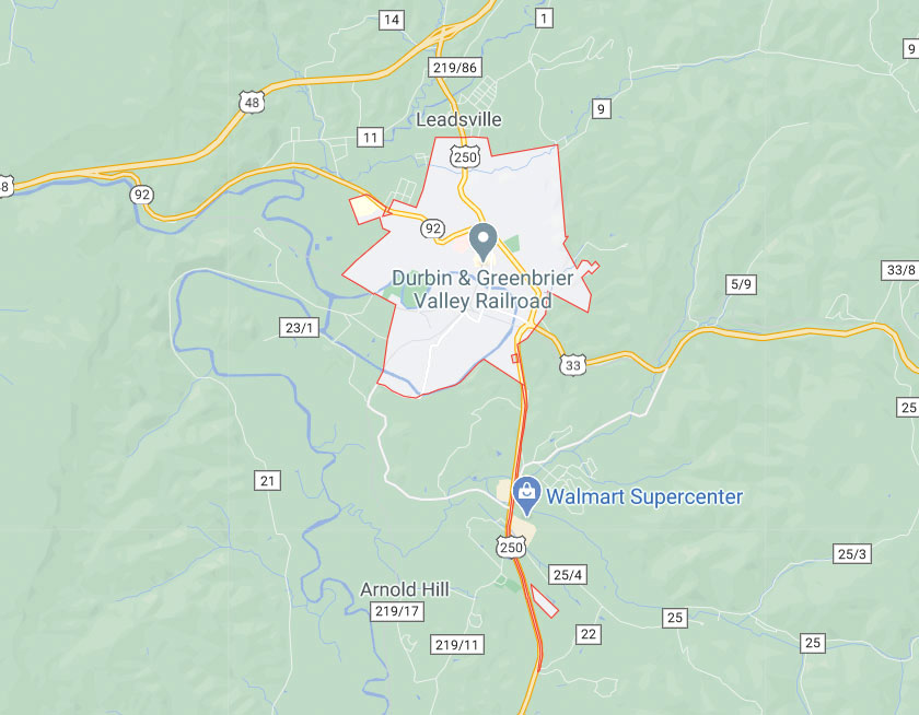 Map of Elkins West Virginia