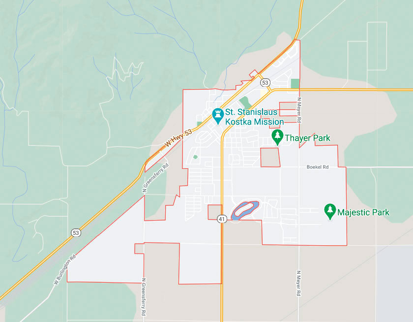 Map of Rathdrum Idaho