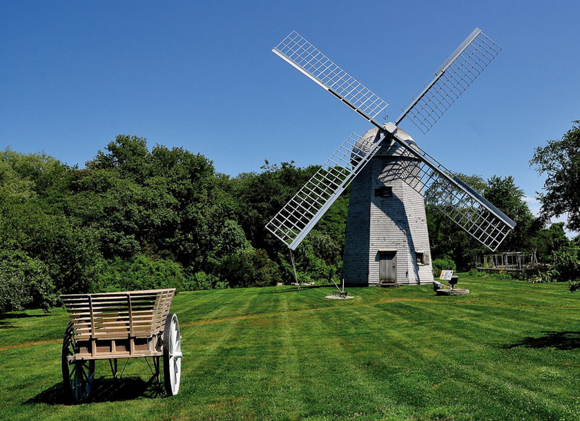 Shingled smock windmill in Middletown Rhode Island