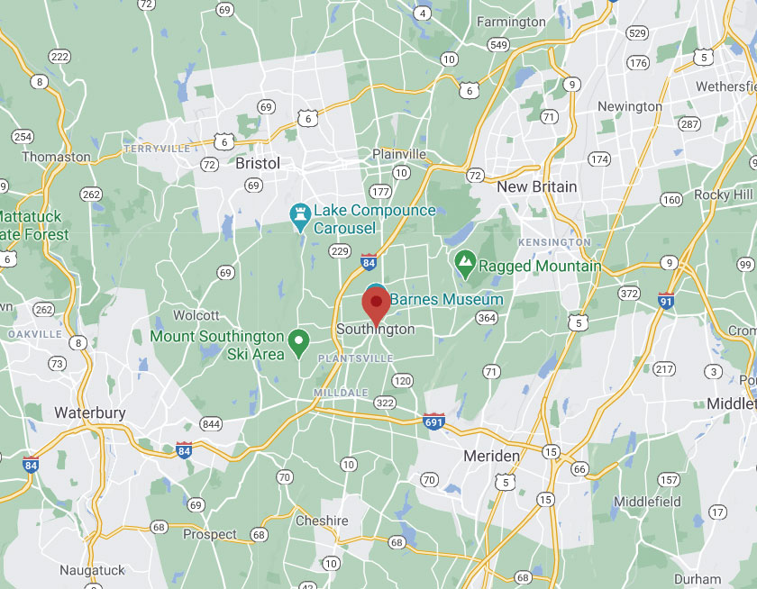 Map of Southington Connecticut