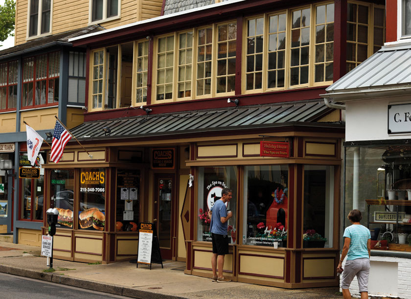 Storefronts in the center of Doylestown Pennsylvania