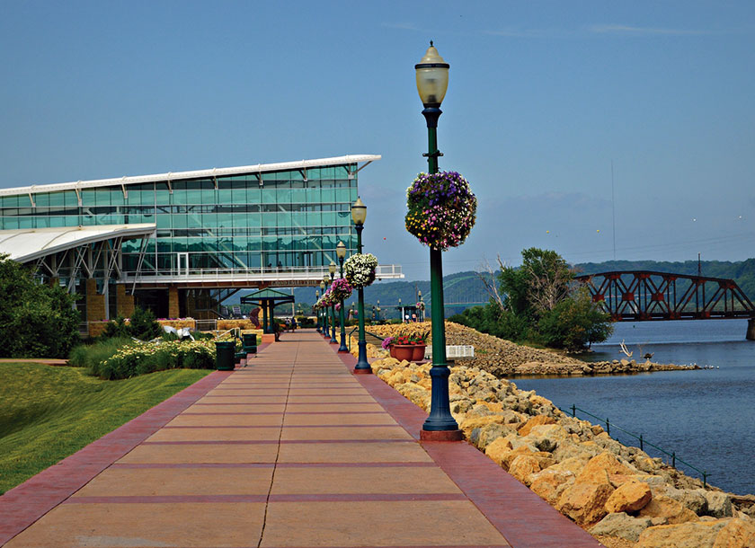 The gorgeous and pleasant river walk in Coralville Iowa