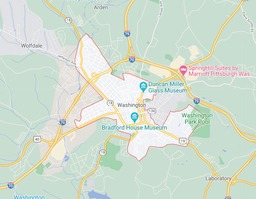 Map of Washington Pennsylvania