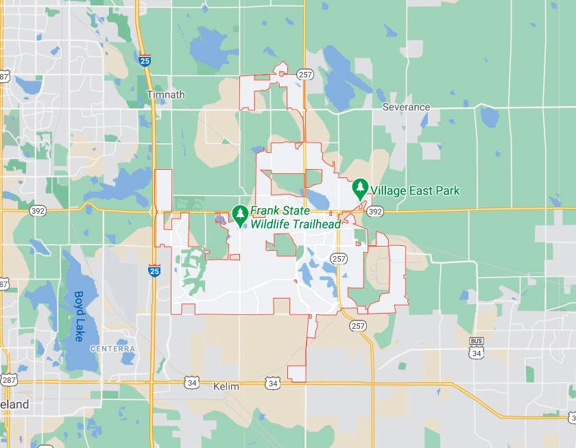 Map of Windsor Colorado